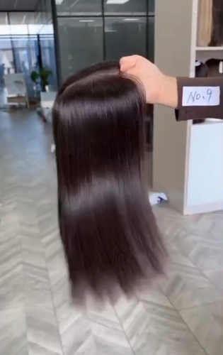 باروكة شعر طبيعي 20 انش لون اسود طبيعي  استريت  جذور اماميه  فروه دانتيل  كثافه 180