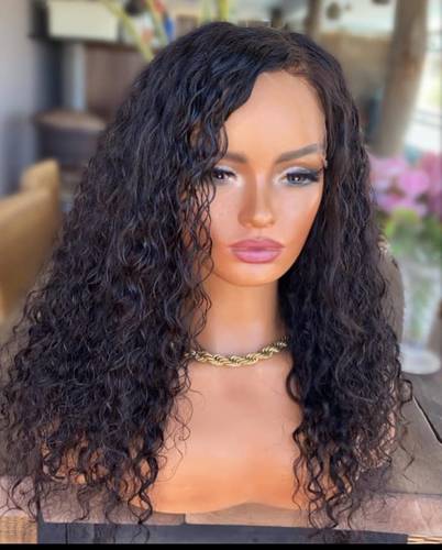 باروكة شعر طبيعي طول18  جذور امامية كثافة 180 لون اسود طبيعي