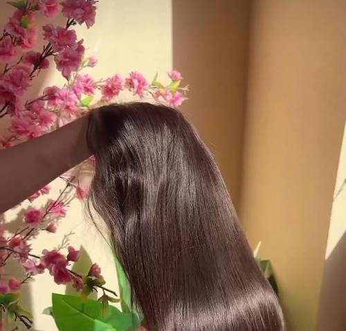 باروكة شعر طبيعي ١٨ انش كثافه ١٨٠٪ بني