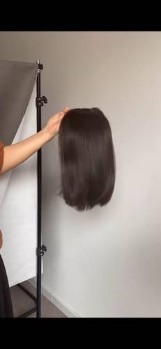 باروكة شعر طبيعي ١٢ انش لون اسود طبيعي مايل للبني كثافه طبيعيه مقاس ميديم جذور أماميه