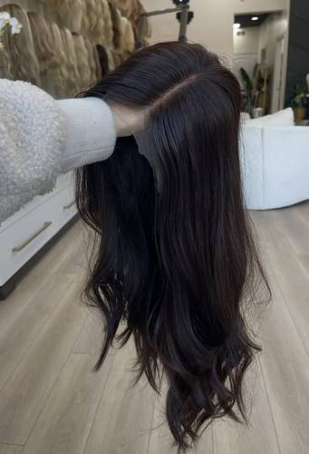 16 انش اسود طبيعي جذور اماميه كثافه متوسطه HD lace