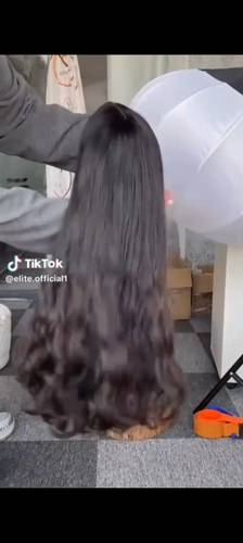 باروكة شعر طبيعي طول ٢٠انش ويفي