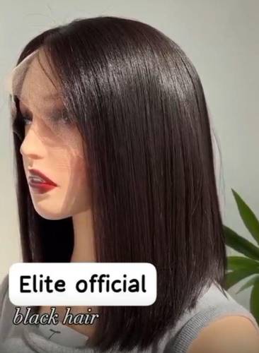 باوركة شعر طبيعى طول 14انش/اسود طبيعي/كثافه150%/فروة دانتيل/جذور اماميه
