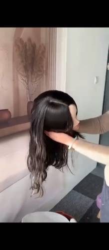 باروكة شعر طبيعي انش ويفي اسود طبيعي كثافه ١٨٠
