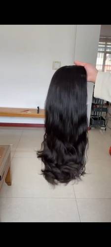 باوركة شعر طبيعى طول 20 انش جذور اماميه اسود طبيعي دانتيل كثافه 200%