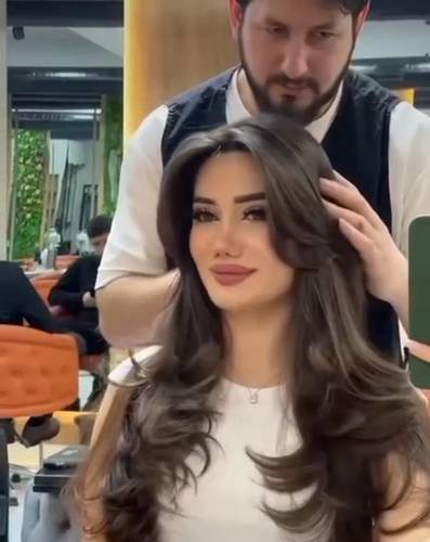 باروكة شعر طبيعي ٢٠ انش مدرج لون بني
