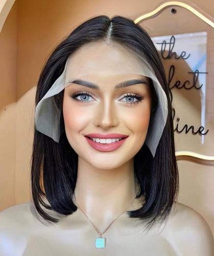 باروكة شعر طبيعي 12 انش اسود مقاس سمول