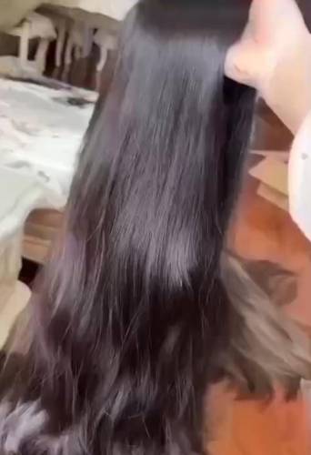 باروكة شعر طبيعي 18 انش لون اسود طبيعي جذور اماميه كثافه متوسطه