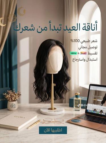 باروكة شعر طبيعي طول ١٦ انش لون اسود ويفي فروه دانتيل كثافه متوسطه مقاس وسط جذور أماميه