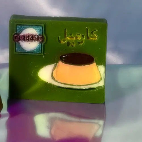 ميني صابون جلسرين بشكل علبة حلوى الكريم كاراميل برائحة بذرة الفانيليا