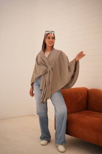 Wrap Muse Shawl In Warm Taupe