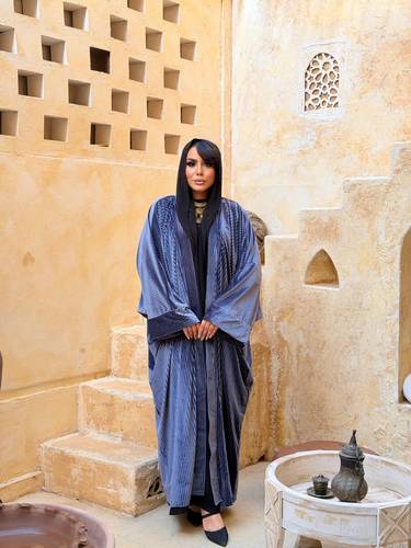 Al Aseel Kuftan In Indigo