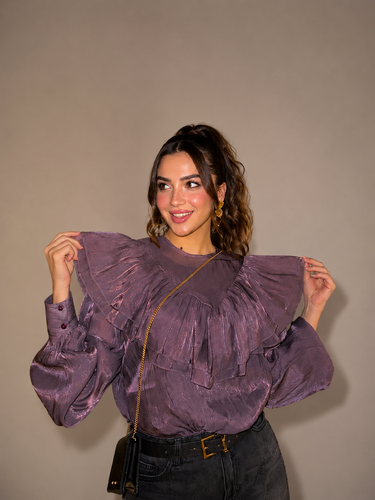 Draped Organza Blouse