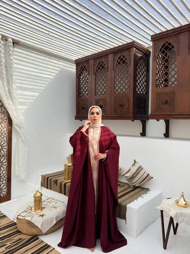 The Mawada Kuftan In Burgundy