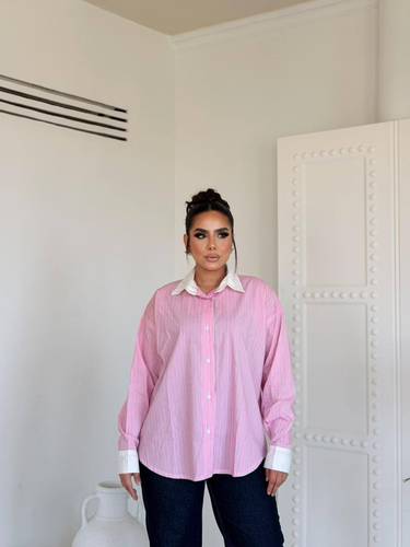 White X PINK Collar Shirt