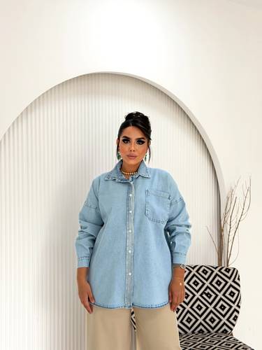 Oversized Denim Shirt In Light Wash