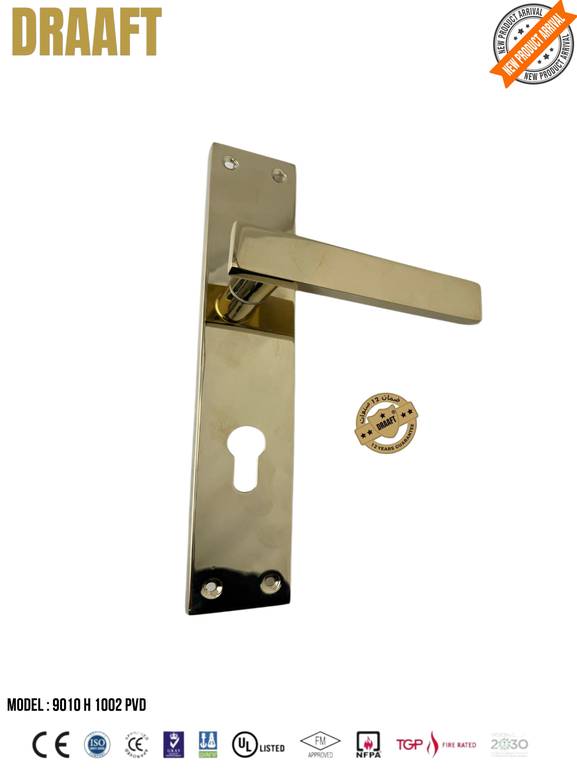 مسكات مقابض ابواب زنك 9010H1002 ذهبي DRAAFT