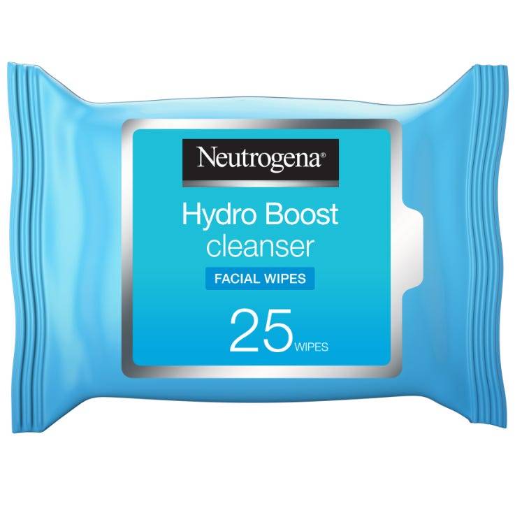 Neutrogena Hydro Boost Facial Cleansing Wipes, Removes Makeup , 25 Facial Wipes