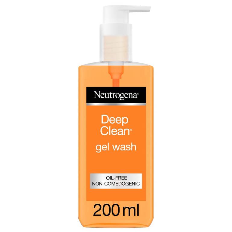 Neutrogena Deep Clean Gel Face Wash, for Radiant Skin, Silicone & Oil Free, 200ml