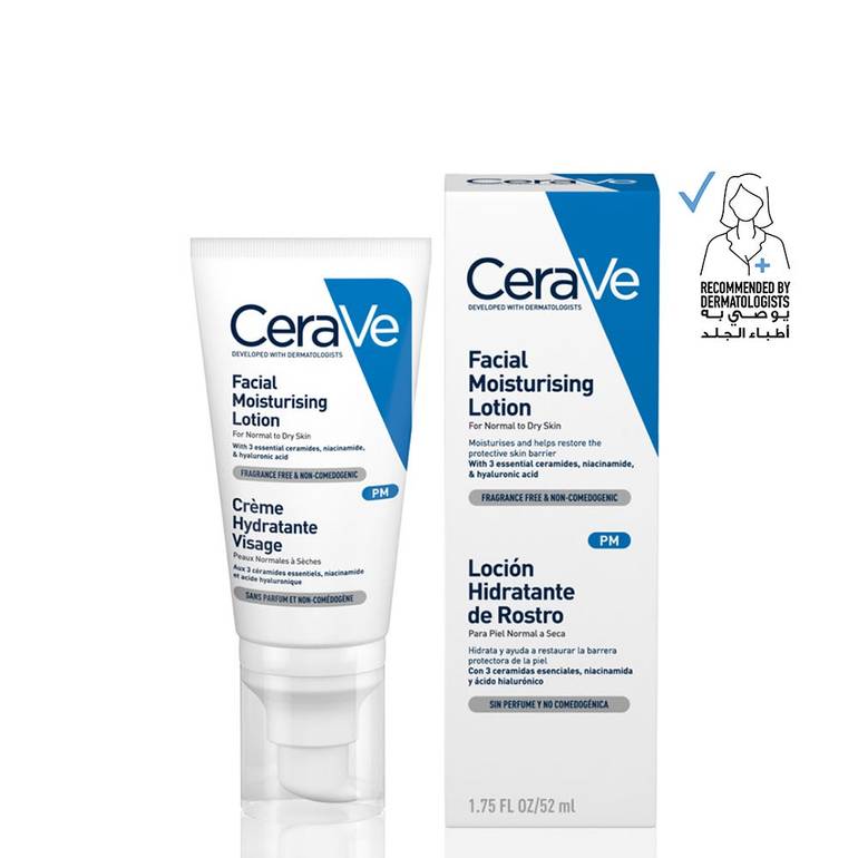 Cerave PM Facial Moisturizing Lotion Night Cream with Hyaluronic Acid and Niacinamide 52 ml