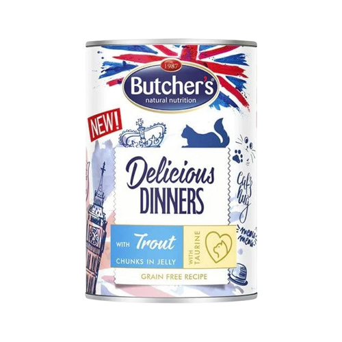 Butcher's Delicious Dinners Trout  pieces in jelly Wet food for Cats 400 g