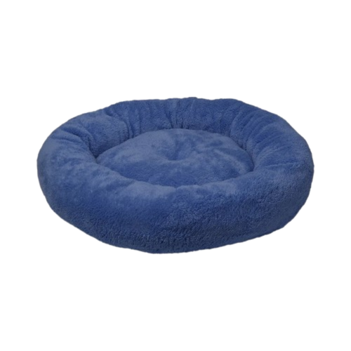 Feline Go Plush Simit circular bed for cats and dogs, Blue colour