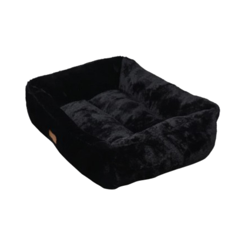 Feline Go Brownie Rectangular Bed for Cats and Dogs, Black Colour