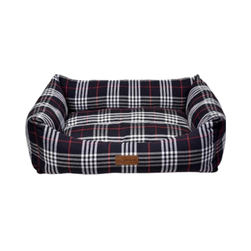 Feline Go Danish Rectangular Bed For Cats And Dogs, Dark blue With White Stripes