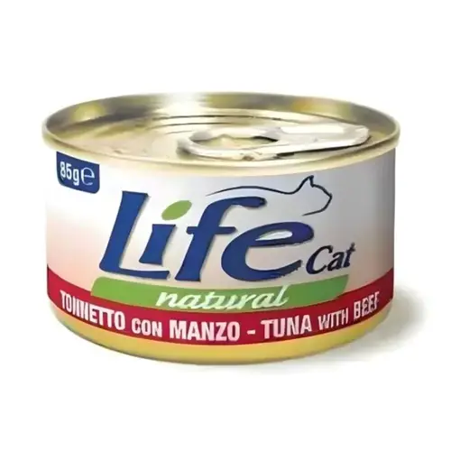 Life Cat Cans Tuna with Beef wet food  For cats 85g