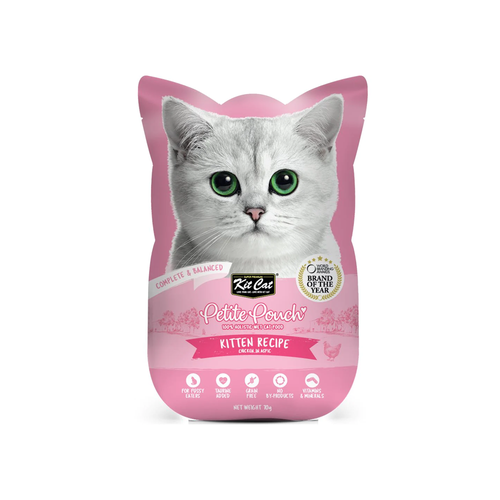 Kit Cat Petite Pouch Complete & Balanced Chicken In Aspic Wet food for Kitten, 70g