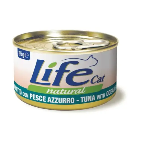 Life cat Cans of Tuna with Ocean Fish Pollock Wet food for cats, 85g
