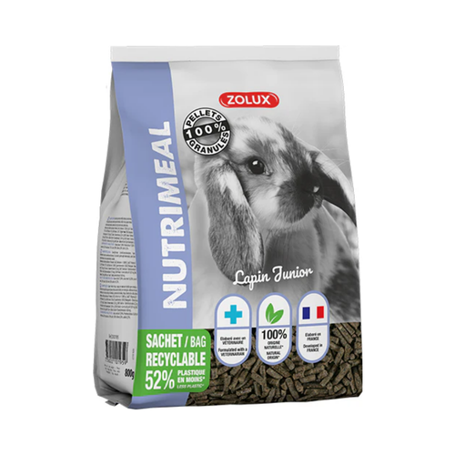 Zolux NutriMeal Compound Pellets Easy to Digest Food for Junior Dwarf Rabbits (Up to The Age Of 6 Months)