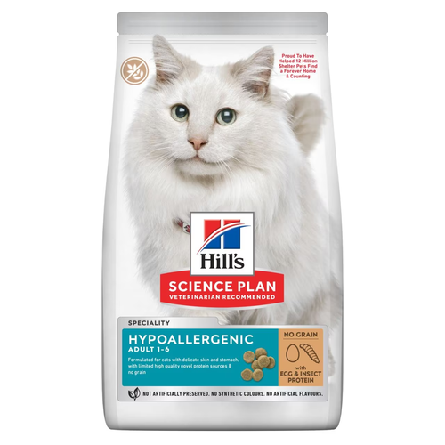 Hill's SP Hypoallergenic Adult Cat Dry Food No Grain Egg & Insect Protein 1.5Kg
