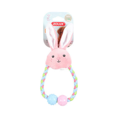 Zolux Puppy Tiny Plush Toy Rope Pink Toy