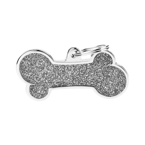 MF Tags XL BONE GLITTER GREY
