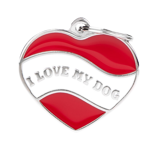 MF Tags HEART I LOVE MY DOG