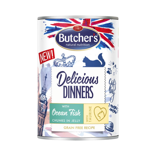 Butcher's Delicious Dinners Sea Fish pieces in jelly Wet food for Cats 400 g