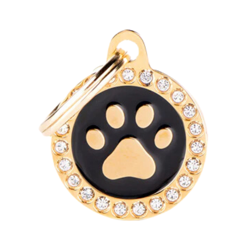 MF Tags SMALL BLACK CIRCLE PAW GLAM.