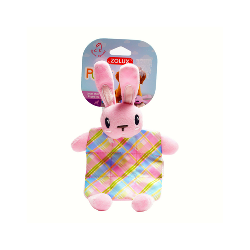 Zolux PUPPY XS PLUSH TOY PLAID PINK For Dogs
