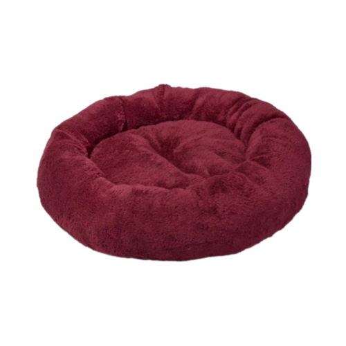 Feline Go Plush Simit circular bed for cats and dogs, Dark Red colour
