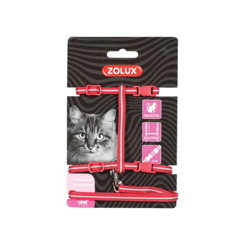 Zolux Harness and Leash 120 cm Red for Cats