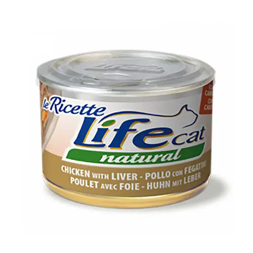 Life Cat Cans of Chicken with Liver and Carrot wet food for cats, 150g