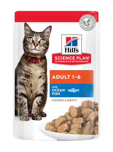 Hill's SP Chunks & Gravy Adult Cat Wet Food Ocean Fish Pouches 85g