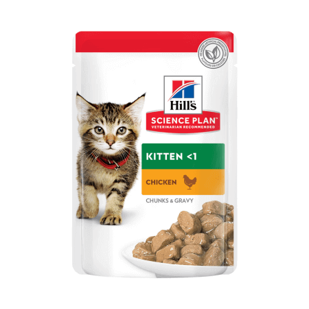 Hill's SP Tender Chunks & Gravy Kitten Wet Food Chicken Pouches 85g