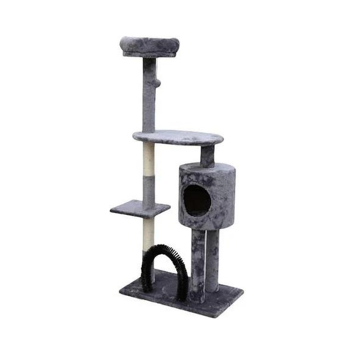Feline Go Cat Tree 1 Bed + 1 Home + Body Scratcher Beige