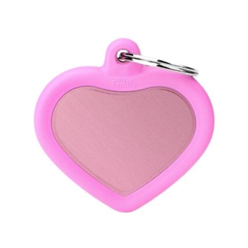 MF Tags PINK HEART ALU PINK RUBBER