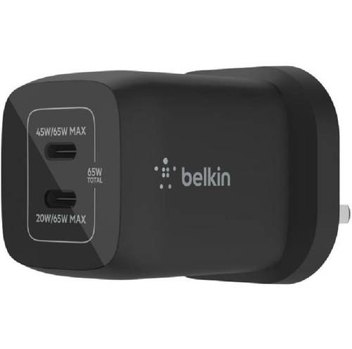 بيلكن بوست تشارج برو شاحن جداري مزدوج USB‎-‎C GaN مع PPS ‎65‎ واط