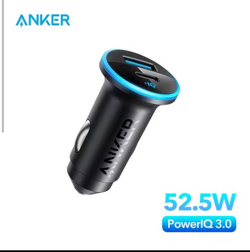 أنكر 52.5 واط USB C مهايئ شاحن سيارة أخف شاحن يو اس بي 323 أنكر شاحن سيارة مع 30 واط PowerIQ 3.0 شحن سريع