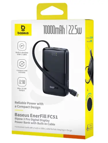 بنك طاقة (شاحن متنقل) من ماركة بيسوس، طراز Baseus EnerFill FC51 Bipow 2 Pro،