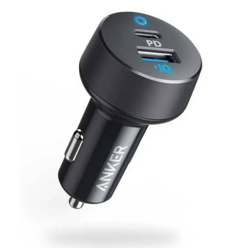 شاحن سيارة انكر باوردرايف كلاسيك 35 واط بمنفذ USB ومنفذ تايب سي - اسود